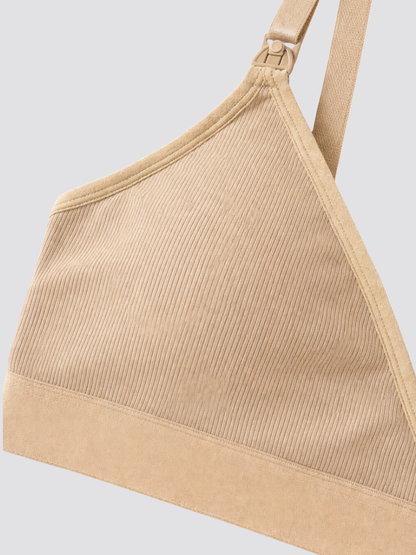 Nursing Bra, Ribbed, Dual Access, Pumping, Nursing, Wire-Free, Wrap Design, Hands-Free, Night Comfort