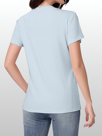 Umstandsmode, Umstands Shirt, Gerippt, Mit Stillzugang, Atmungsaktiv, Dehnbar