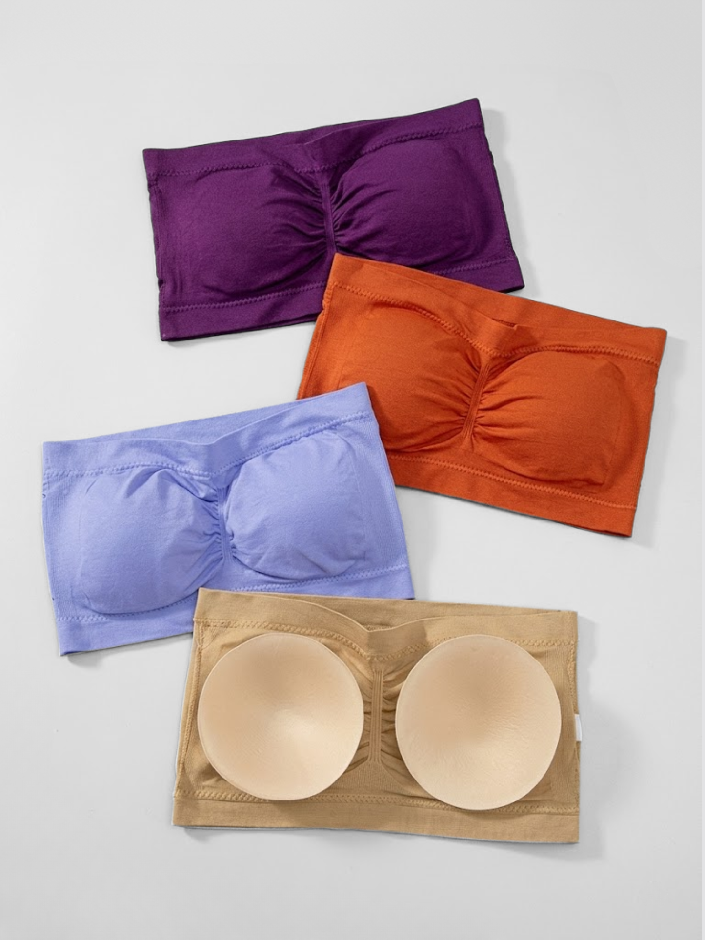 Bandeau-Top trägerlos nahtlos mit herausnehmbaren Pads, Sommer