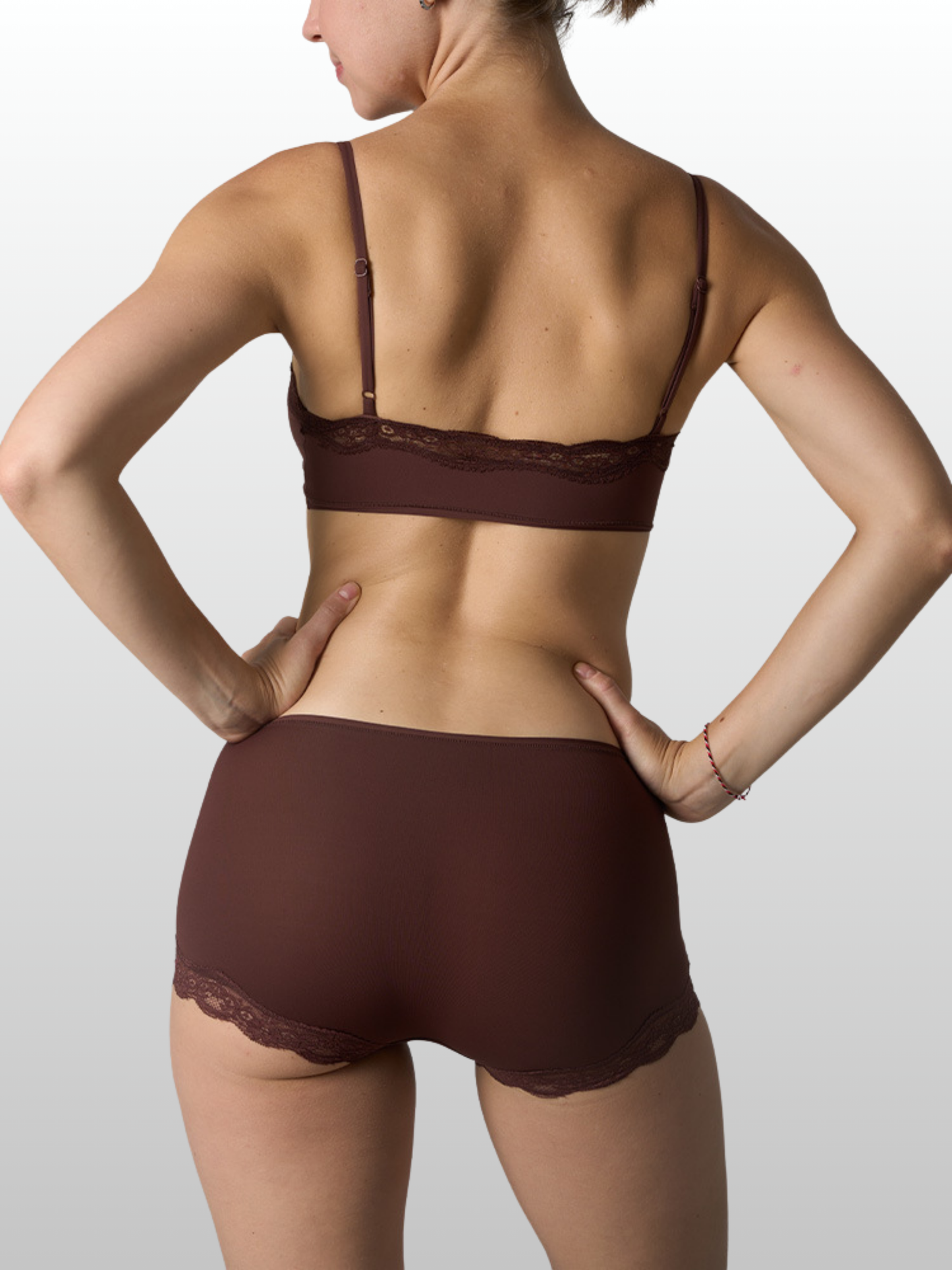 Lounge Set, Bralette & Boxer, Spitzenbesatz, Bügellos, Second-Skin, Homewear & Schlaf, Schwarz