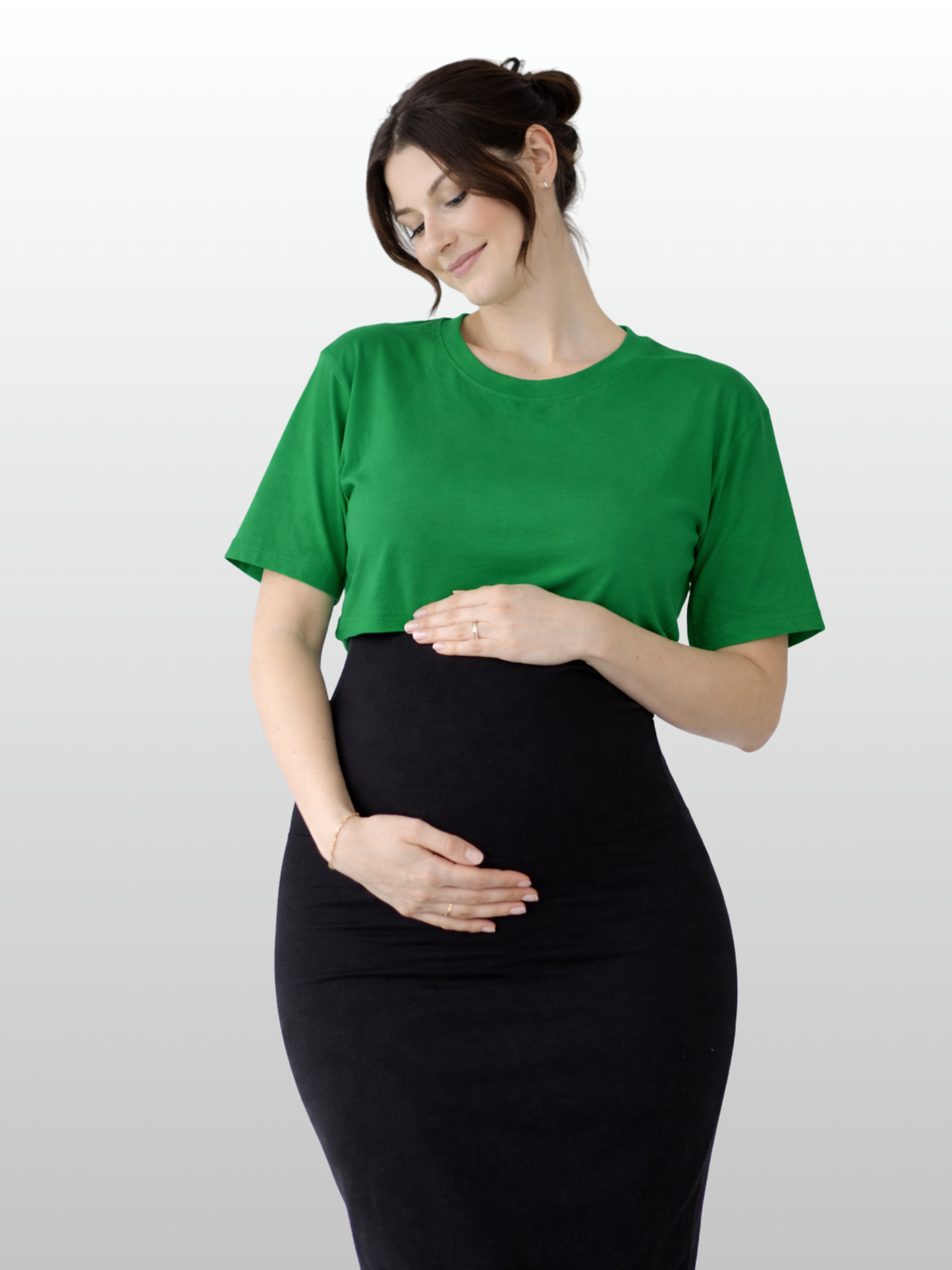 Umstands-Crop-Top, Baumwolle, Modern, Kurze Ärmel, Schwangerschaft Stillzeit, Vielseitig