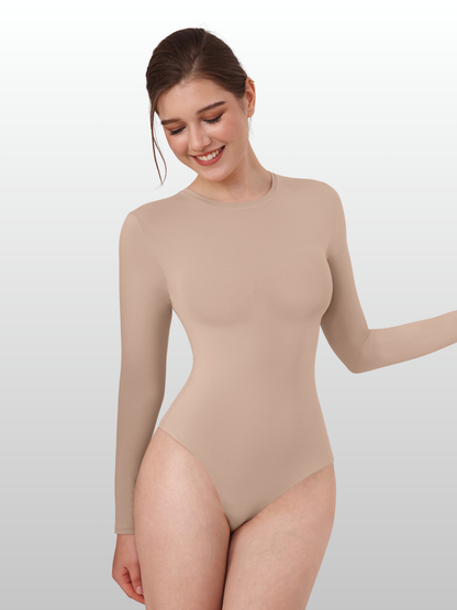 Shaping Bodysuit, Langarm, Nahtlos, Second-Skin, Rundhals, Leichte Kompression, Figurformend, Alltag