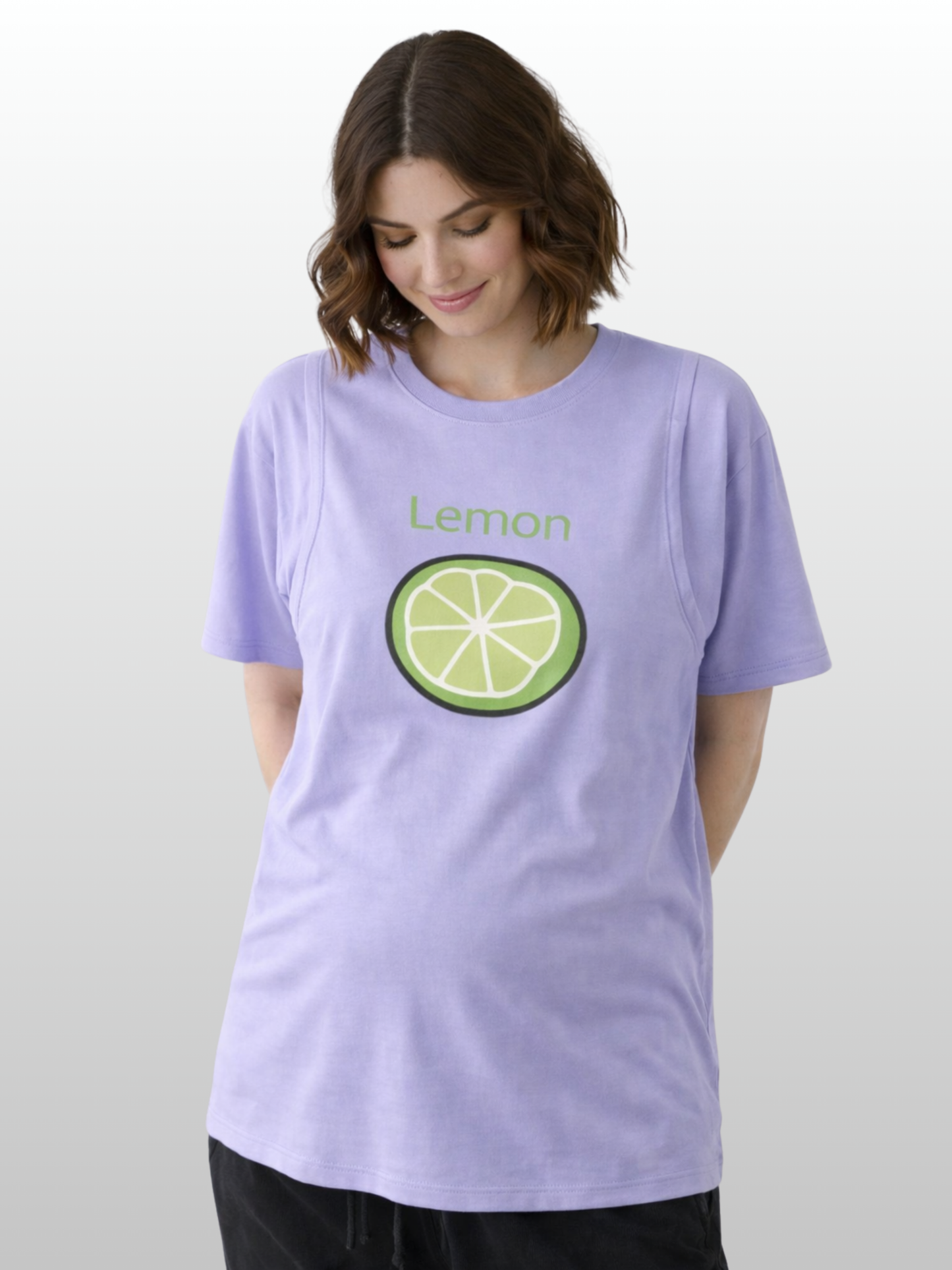 Umstands-Stillshirt, Oversized, Versteckter Stillzugang, J-Naht, Atmungsaktiv, Schwangerschaft Stillzeit