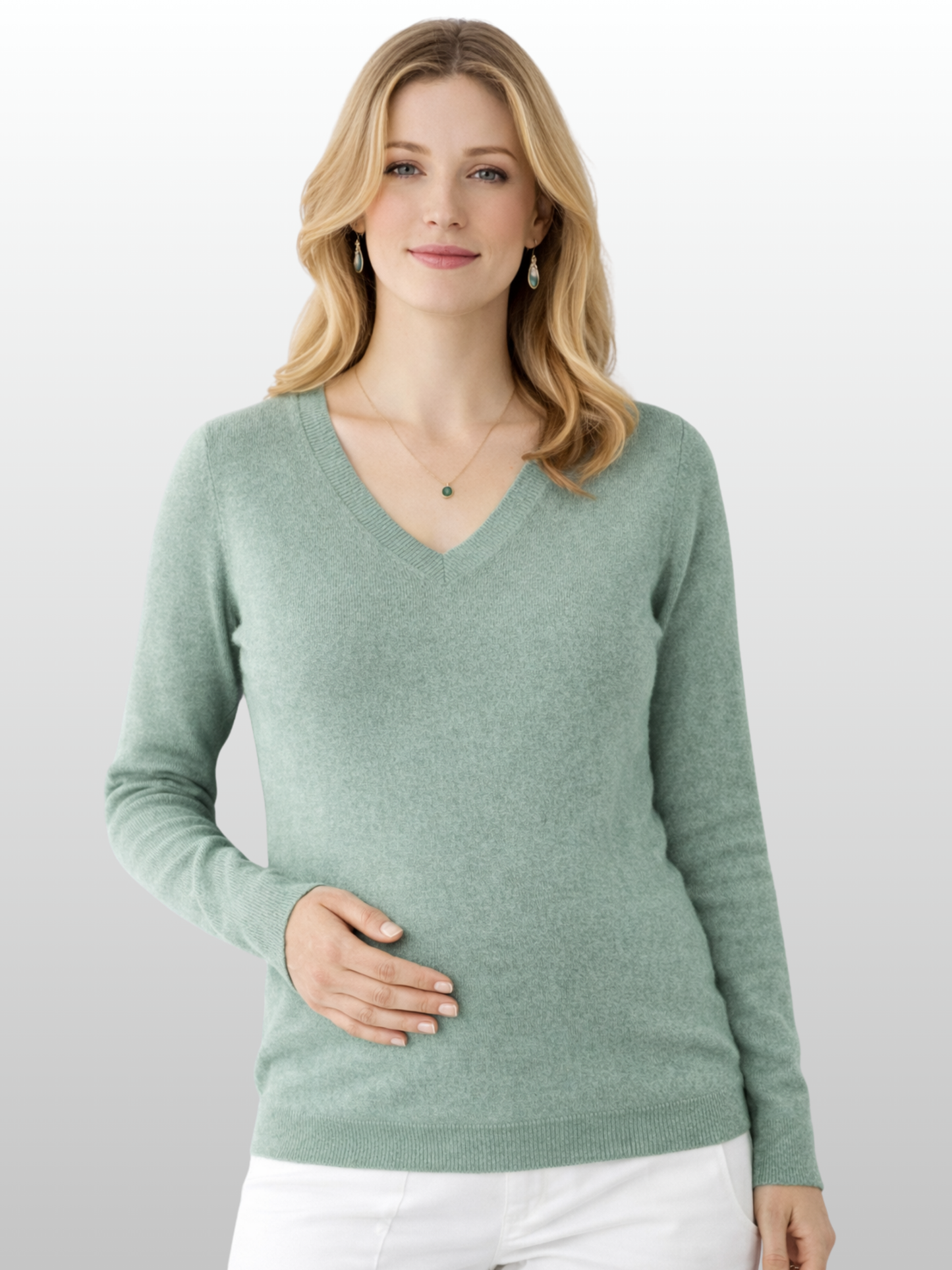 Umstandspullover, V-Ausschnitt, Flauschstrick, Leicht, Layering, Büro & Alltag, Frühe Schwangerschaft