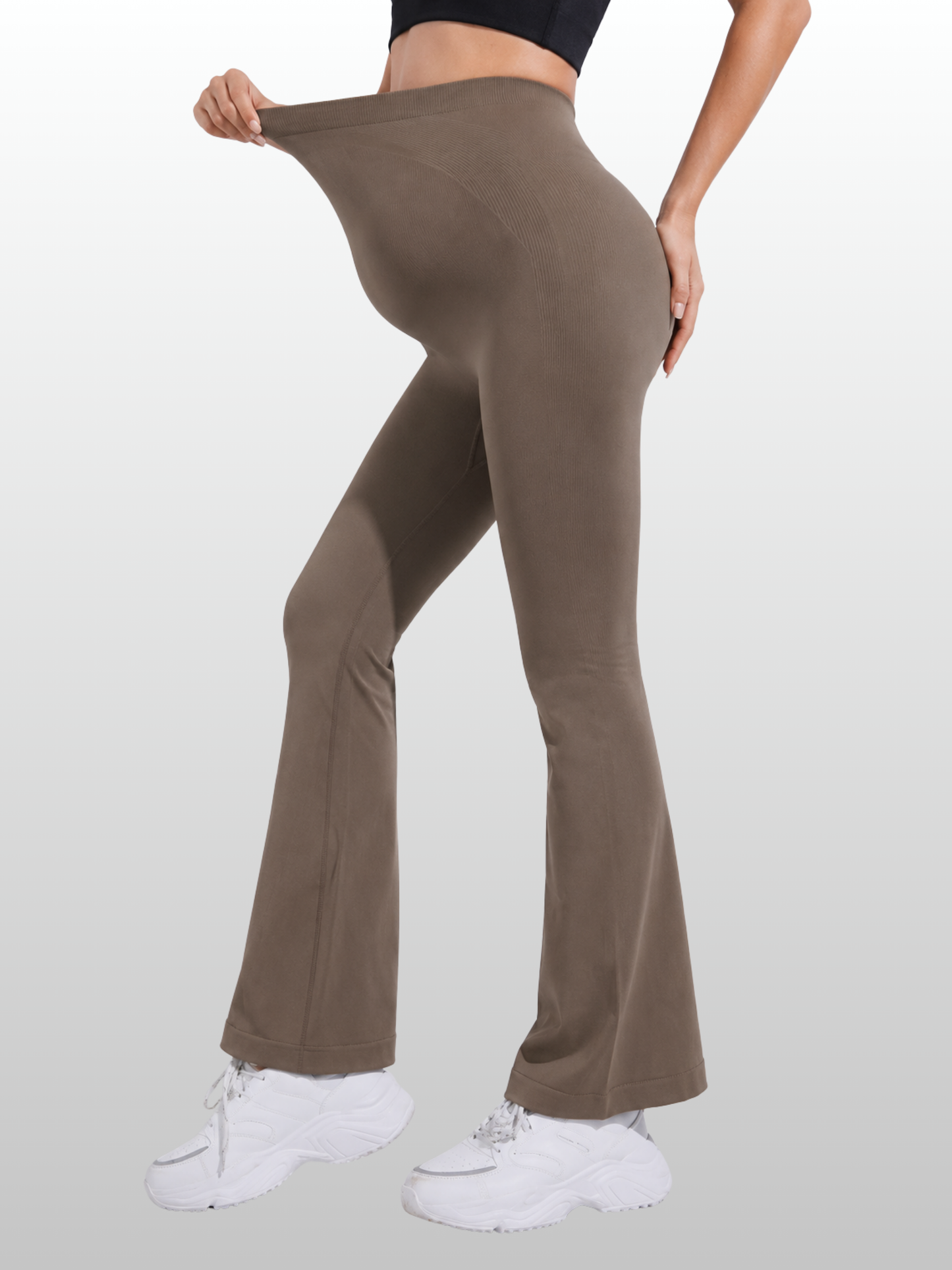 Umstandshose Yoga mit weitem Bein, ausgestellt, hoher Bund