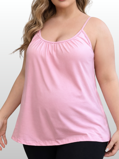 Umstandsmode, Umstands-Top, Integrierter BH, Sommer, Stillfreundlich, Atmungsaktiv, Lockerer Schnitt, Plus-Size