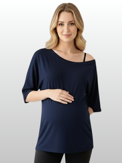 Umstandsmode, Umstands Shirt, Off-Shoulder Style, Stillfreundlich, Schwangerschaft, Atmungsaktiv