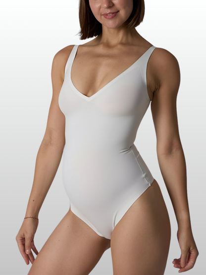 Nahtloser Umstands Body, V-Ausschnitt, Stillfreundlich, Ultra-Stretch, Schwangerschaft