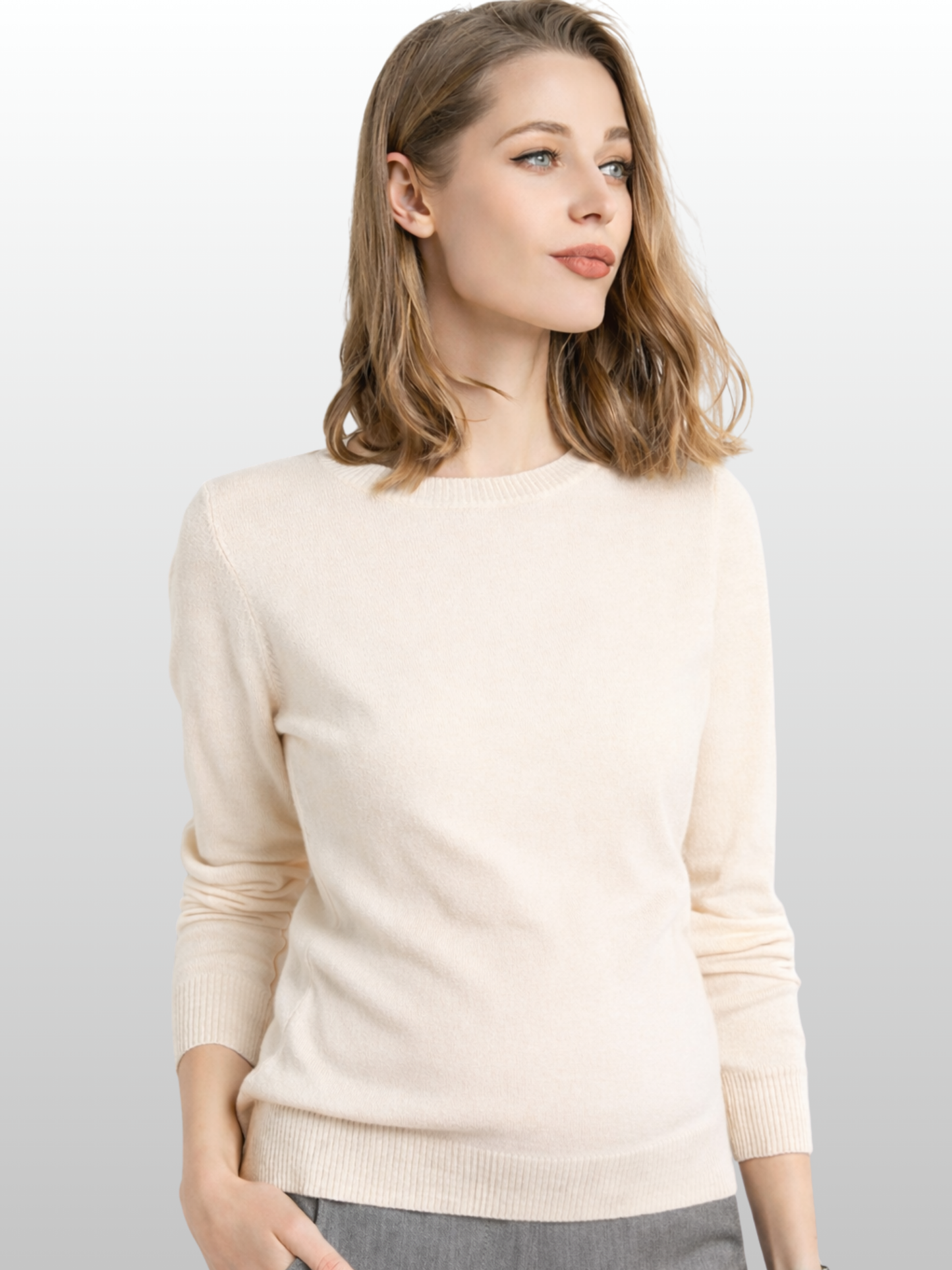 Umstandspullover, Rundhals, Weicher Strick, Elegant, Smart-Casual, Büro & Alltag, Frühe Schwangerschaft