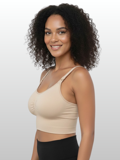 Still-BH, Bralette, Crop-Top-Stil, Ohne Bügel, Clip-Verschluss, Gerippt, Schwangerschaft, Stillzeit