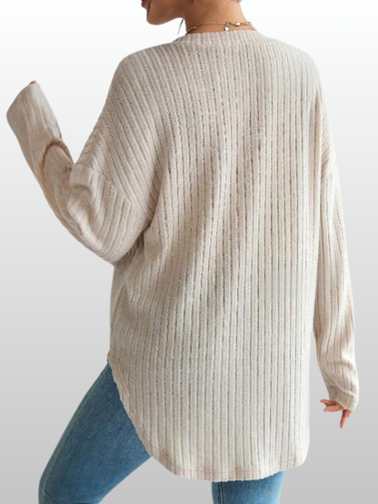 Umstandsmode, Umstands Cardigan, Gerippter Strick, Stillfreundlich, Knopfleiste, V-Ausschnitt, Schwangerschaft Strickjacke Langarm, Oversized Fit