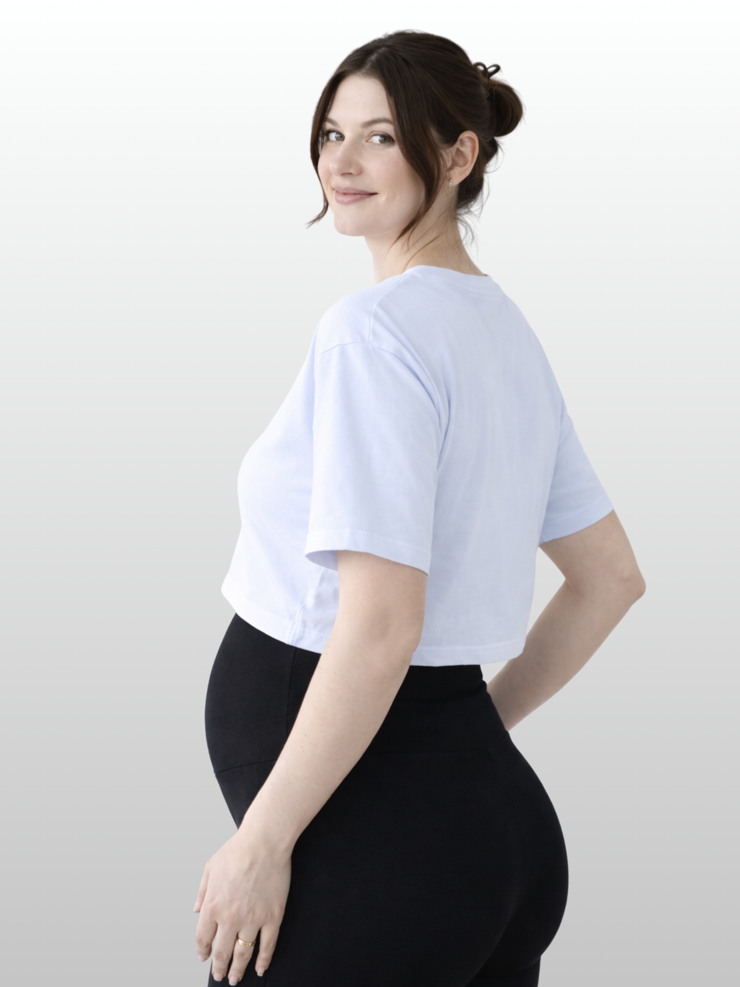 Umstands-Crop-Top, Baumwolle, Modern, Kurze Ärmel, Schwangerschaft Stillzeit, Vielseitig