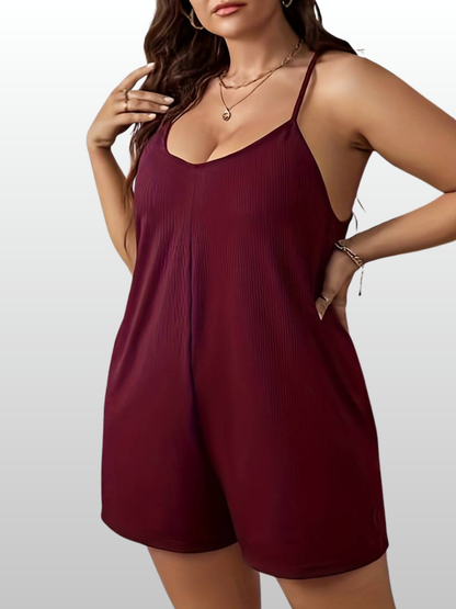 Maternity Jumpsuit, Short, Sleeveless, Plus Size, Loose Fit, Pockets, Summer, Pregnancy Postpartum