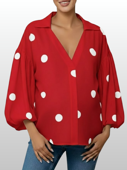 Maternity Blouse, Office Look, Loose Fit, All Trimesters, Collared, Elegant Drape, Postpartum