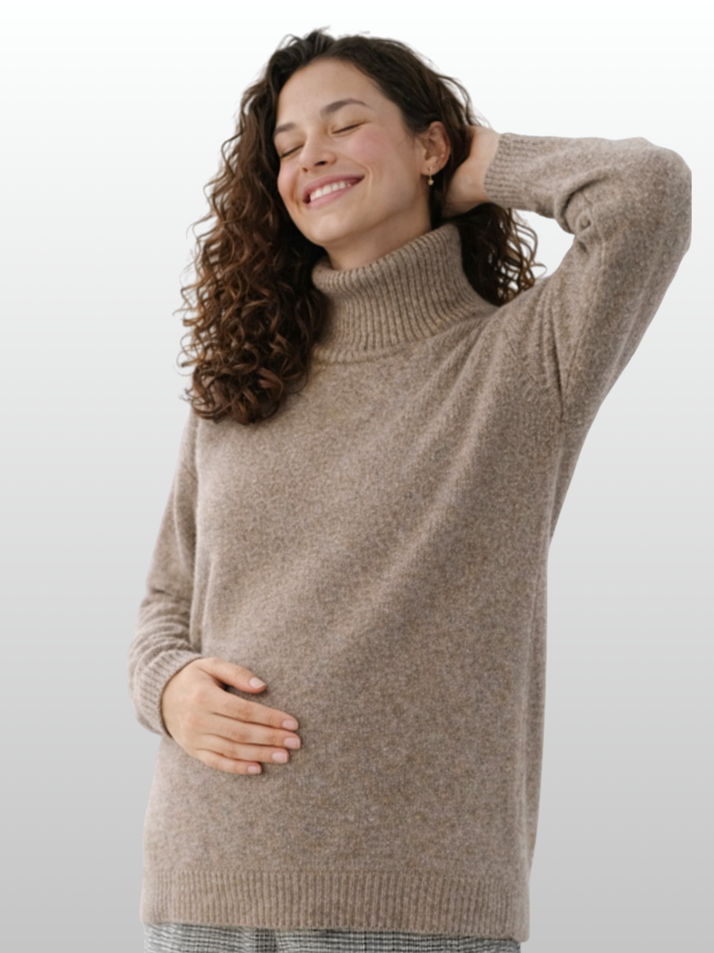 Umstandspullover, Oversized, Strick, Warm, Business-Casual, Alle Trimester, Lockere Passform