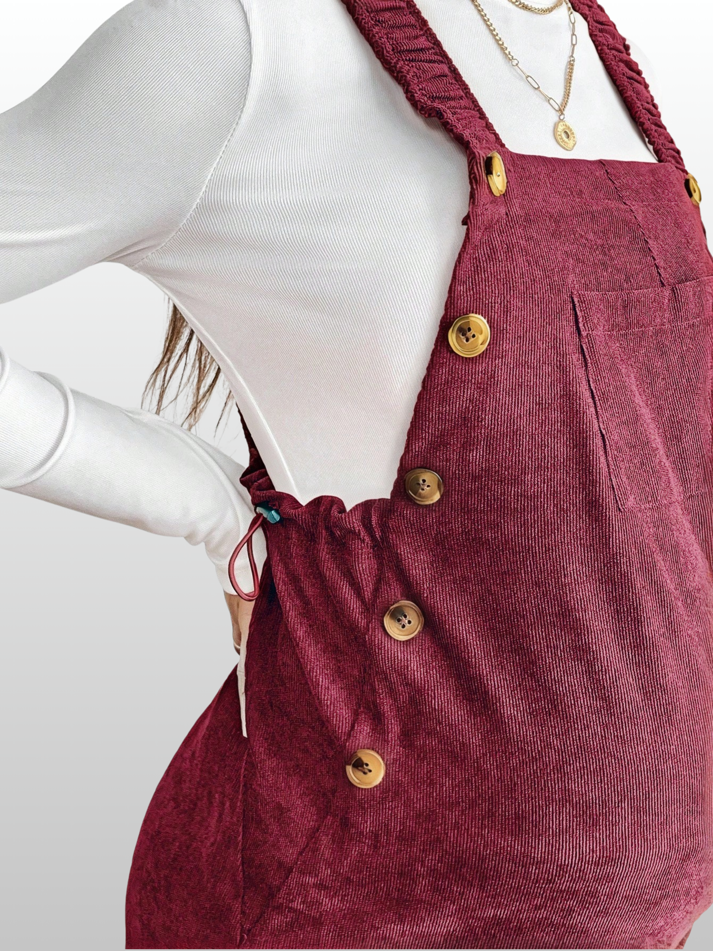 Latzhose Schwangerschaft mit weitem Bein, verstellbar