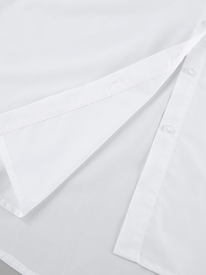 Maternity Shirt Oversized Button Down with Long Cuffs and Chest Pocket