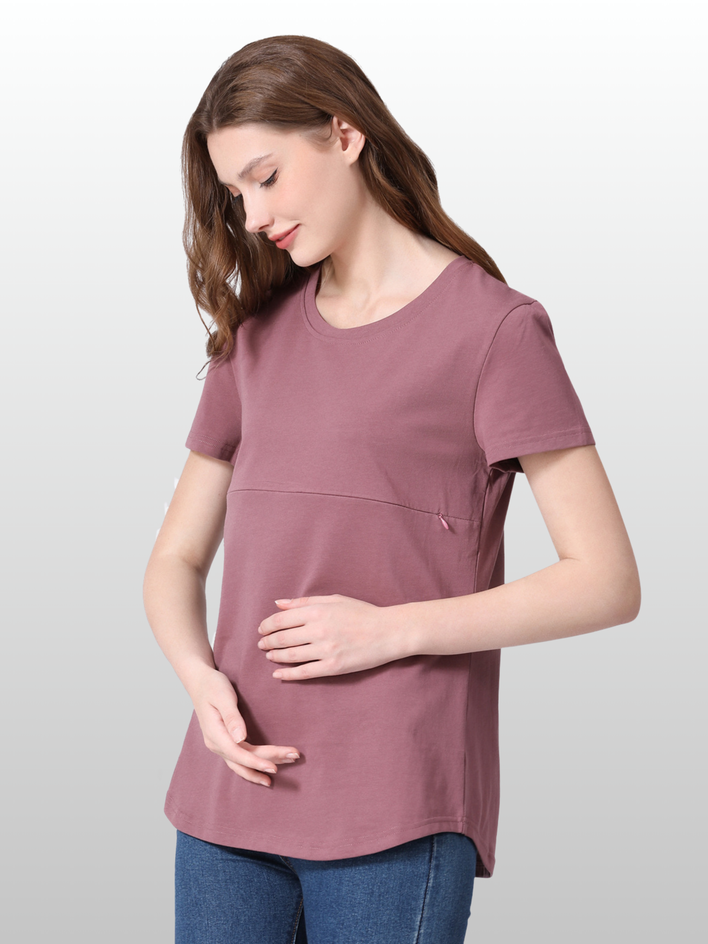 Nursing Top, Cotton, Hidden Zipper, Discreet, Soft Coverage