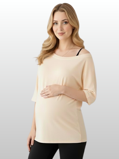Umstandsmode, Umstands Shirt, Off-Shoulder Style, Stillfreundlich, Schwangerschaft, Atmungsaktiv