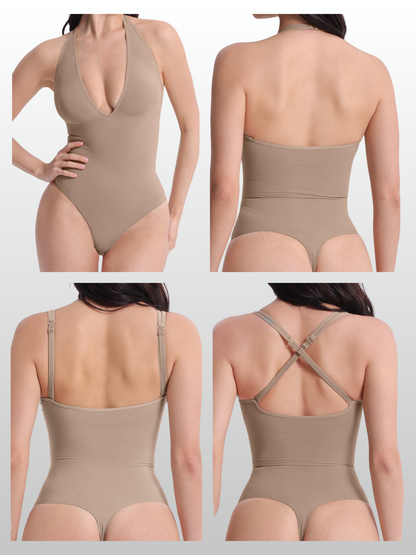 Shapewear Body Neckholder mit Taillen-Kompression, nahtlos