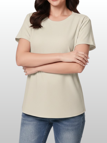 Umstandsmode, Umstands Shirt, Gerippt, Mit Stillzugang, Atmungsaktiv, Dehnbar