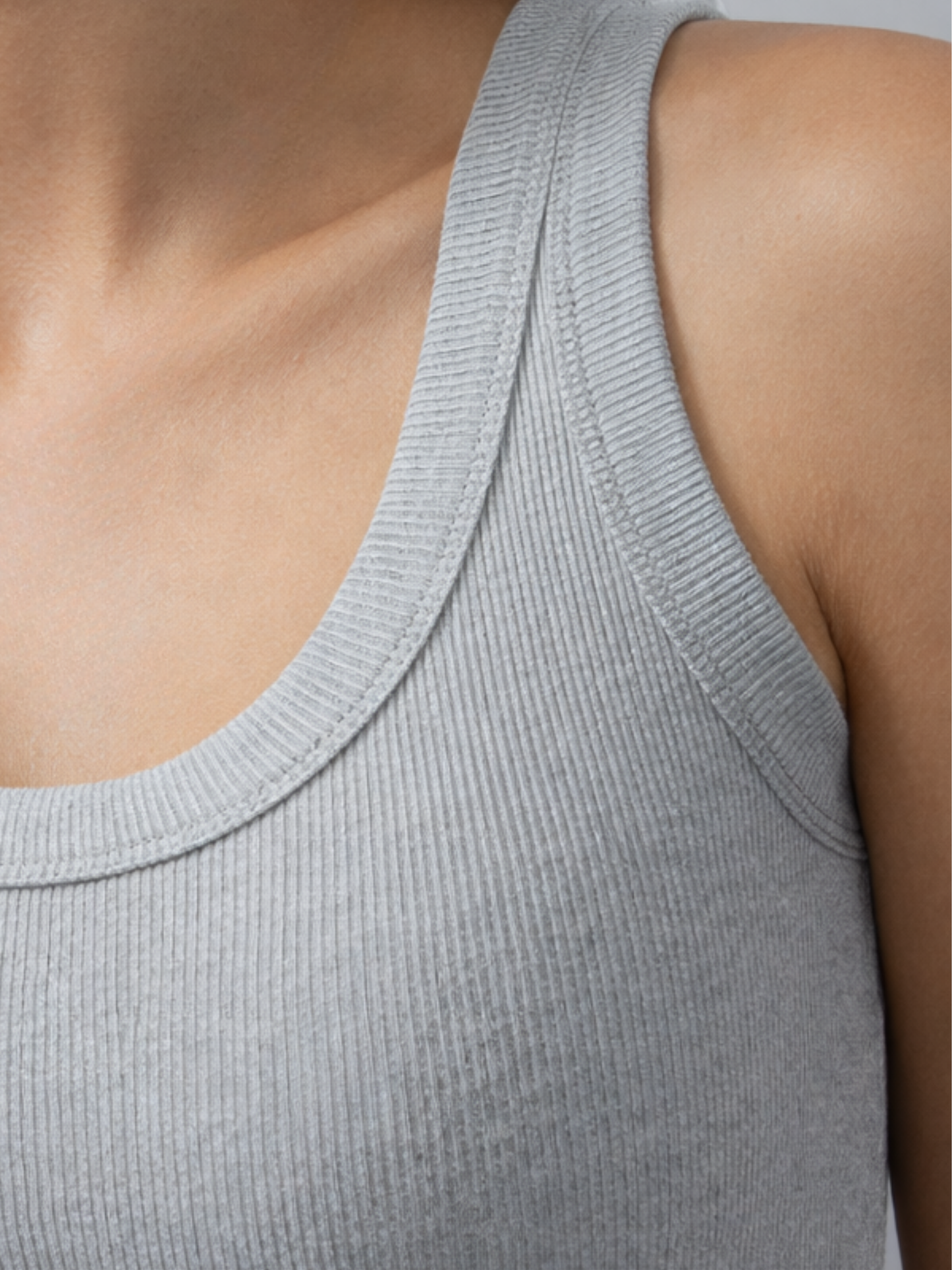 Ripp-Tanktop, Hoher Ausschnitt, Longline, Breite Einfassung, Umstandsfreundlich, Stretch