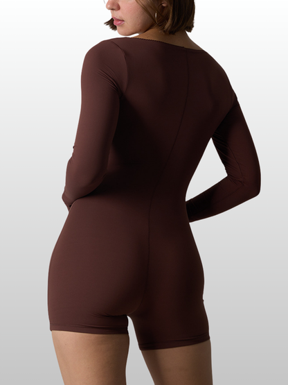 Umstandsmode, Jumpsuit, Langarm, Square Neck, Nahtlos, Stillfreundlich, Loungewear, Schwangerschaft