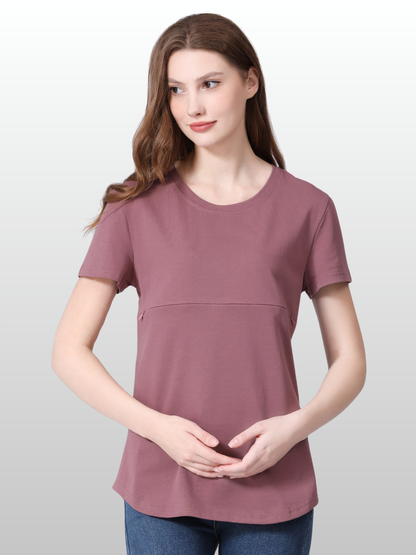 Nursing Top, Cotton, Hidden Zipper, Discreet, Soft Coverage