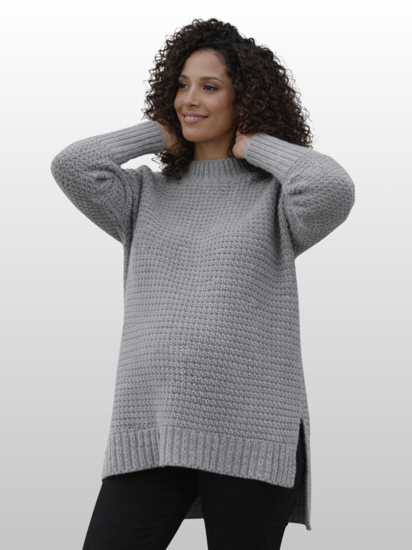 Umstandspullover, Seitenschlitz, Strick, Locker, Herbst & Winter, Alle Trimester, Schwangerschaft & danach