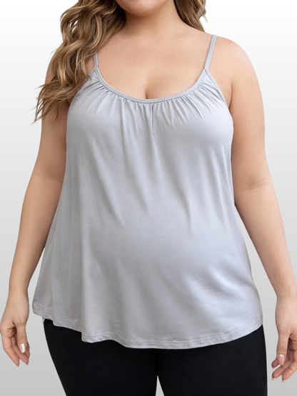 Umstandsmode, Umstands-Top, Integrierter BH, Sommer, Stillfreundlich, Atmungsaktiv, Lockerer Schnitt, Plus-Size