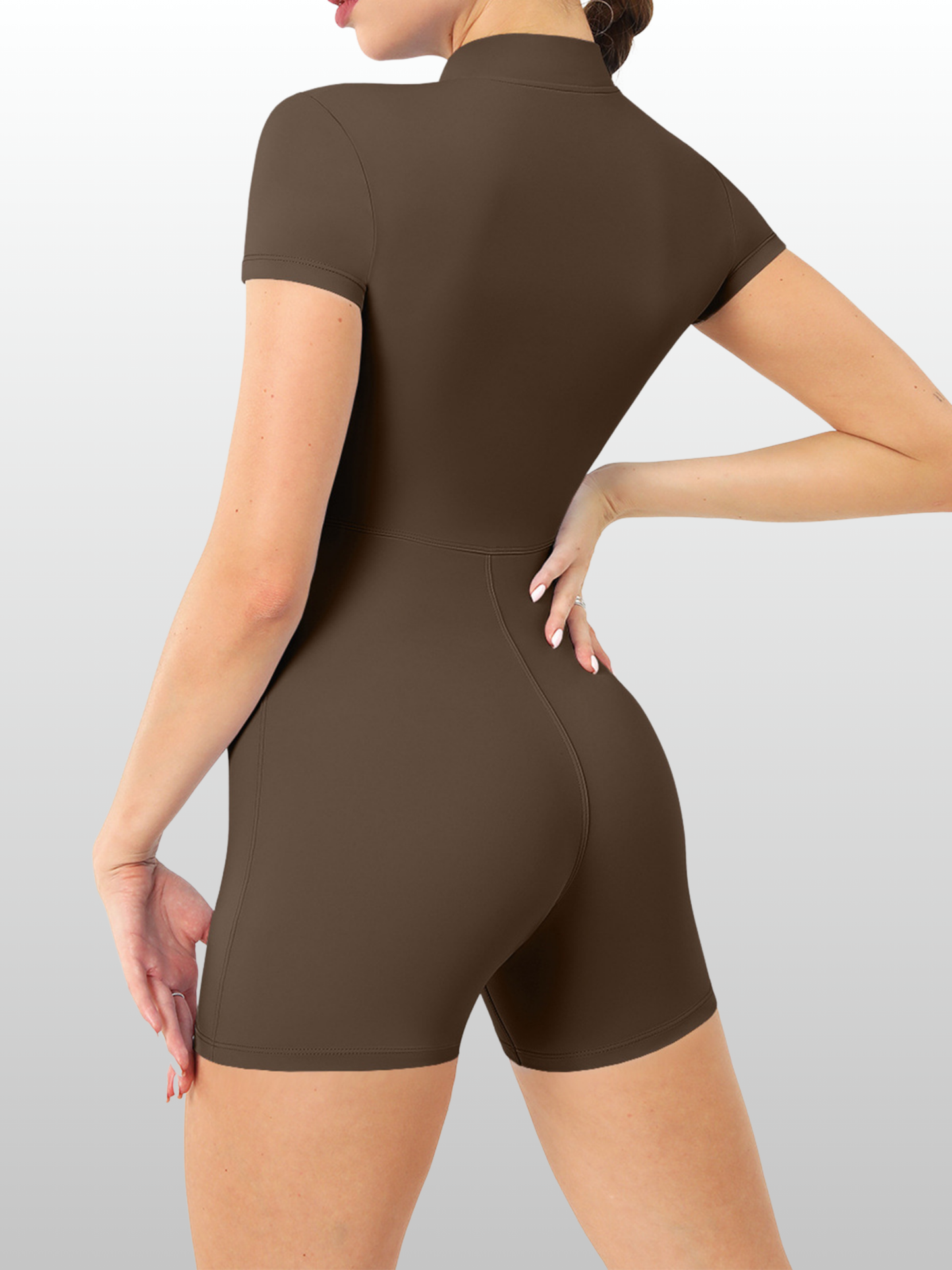Shapewear Romper Short Sleeve with Zipper, Body Shaping