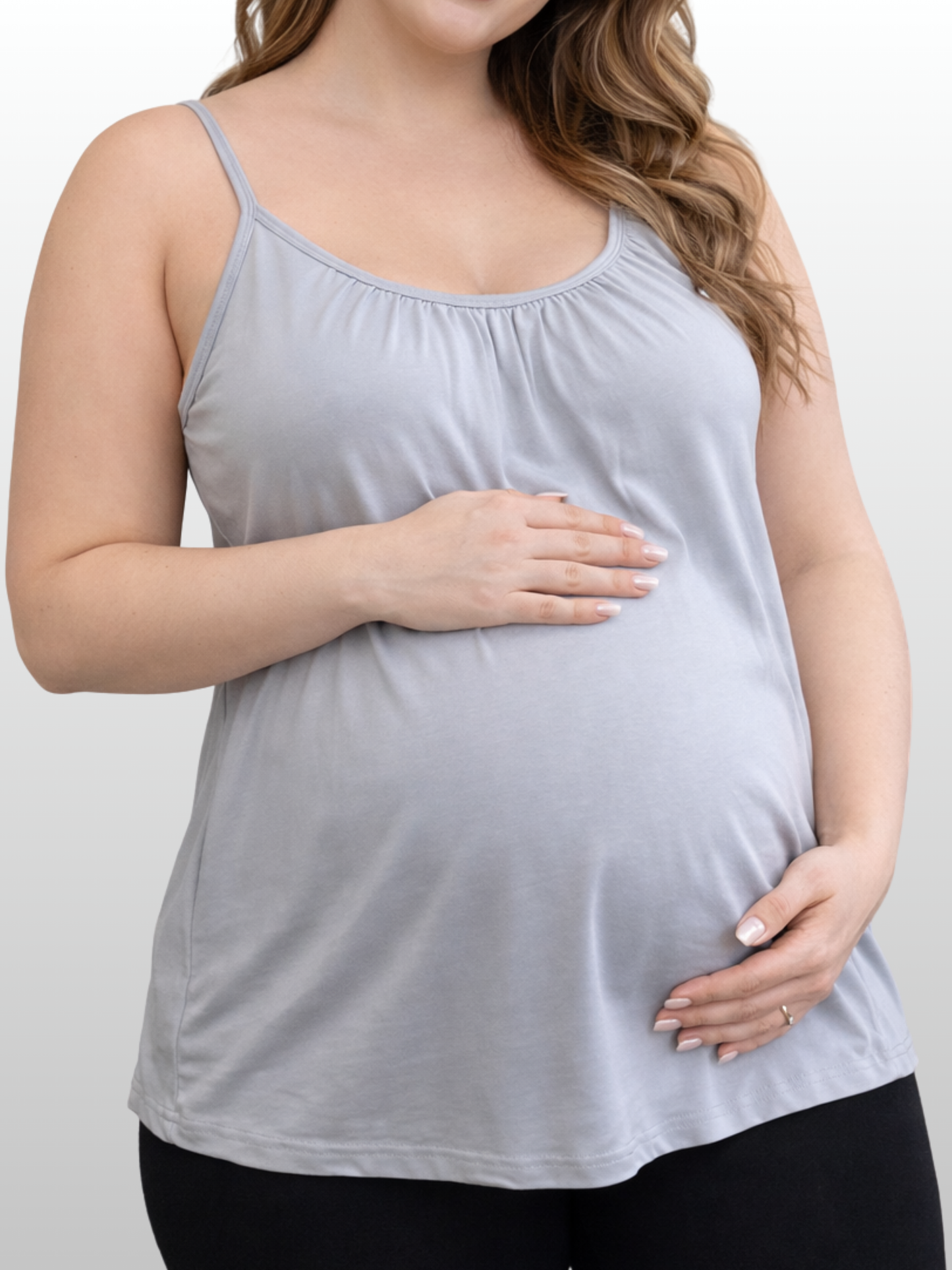 Umstandsmode, Umstands-Top, Integrierter BH, Sommer, Stillfreundlich, Atmungsaktiv, Lockerer Schnitt, Plus-Size