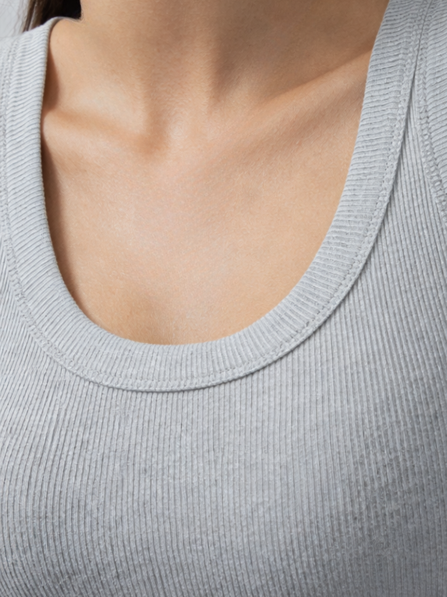 Ripp-Tanktop, Hoher Ausschnitt, Longline, Breite Einfassung, Umstandsfreundlich, Stretch