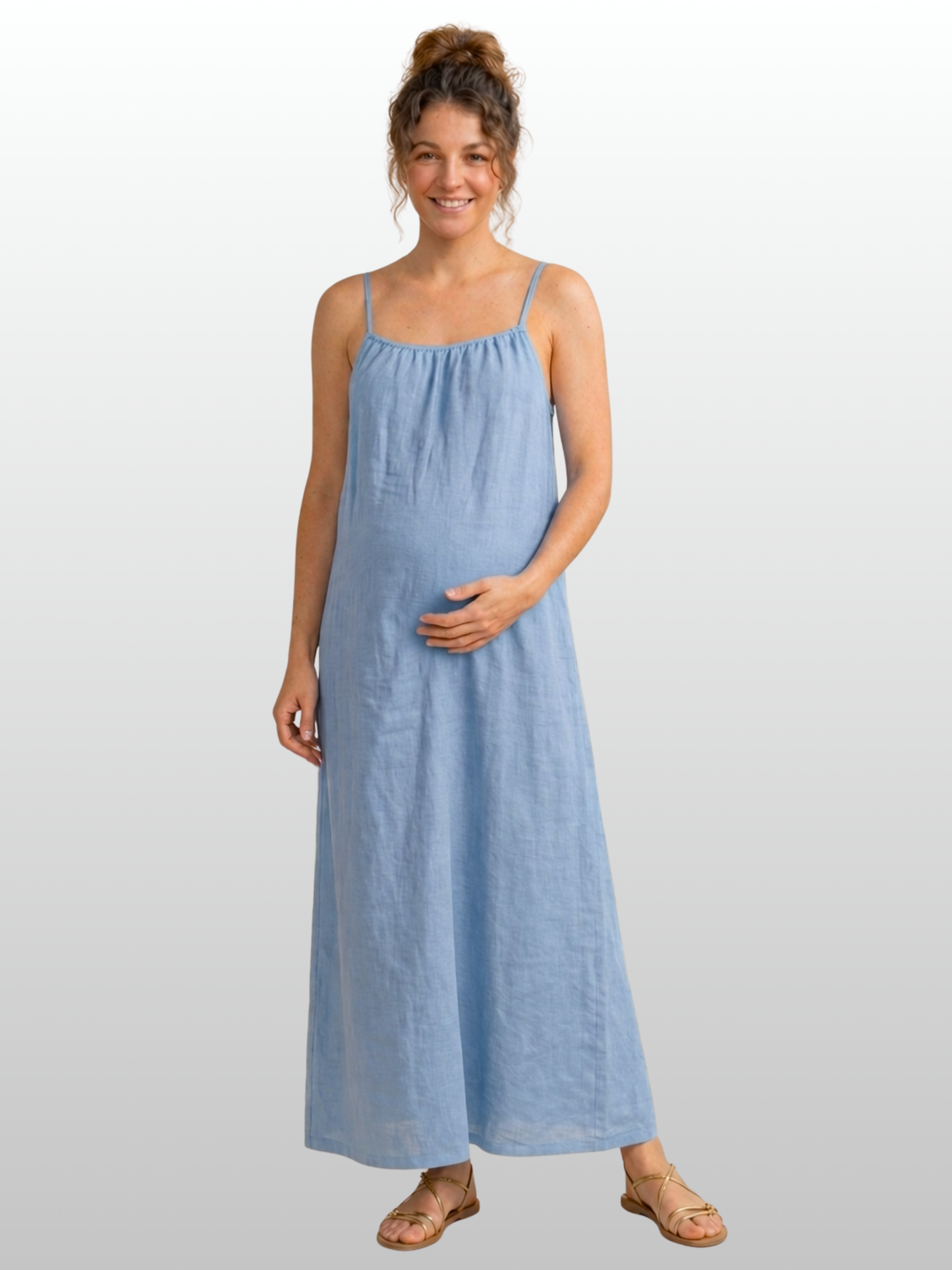 Maternity Dress, Open Back, Spaghetti Straps, Flowy