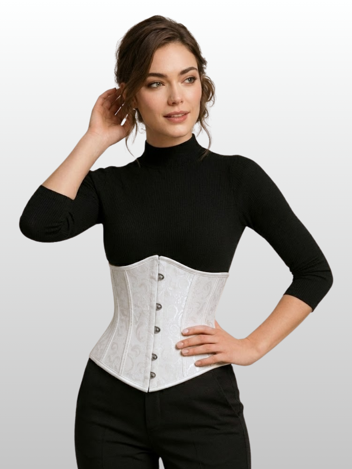 Korsett mit Satin Schnürung, Waist Trainer, Verstellbar, schlanke Silouhette, Atmungsaktiv