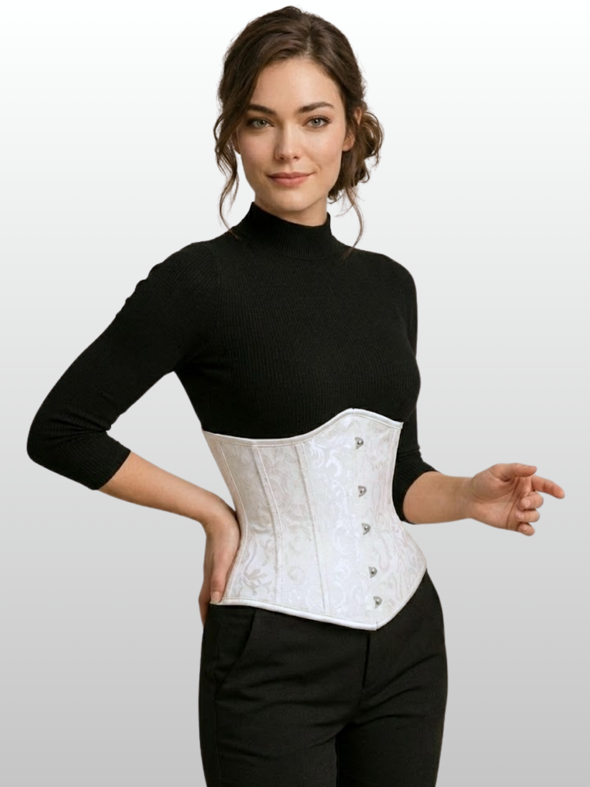 Korsett mit Satin Schnürung, Waist Trainer, Verstellbar, schlanke Silouhette, Atmungsaktiv