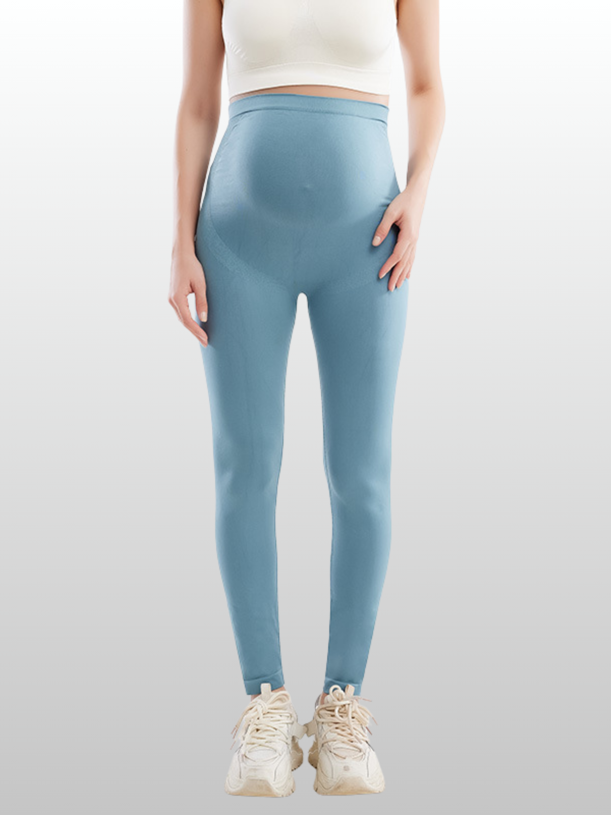 Nahtlose Umstandsleggings,Volle Bauchabdeckung, All-Trimester, Dehnbar, Atmungsaktiv