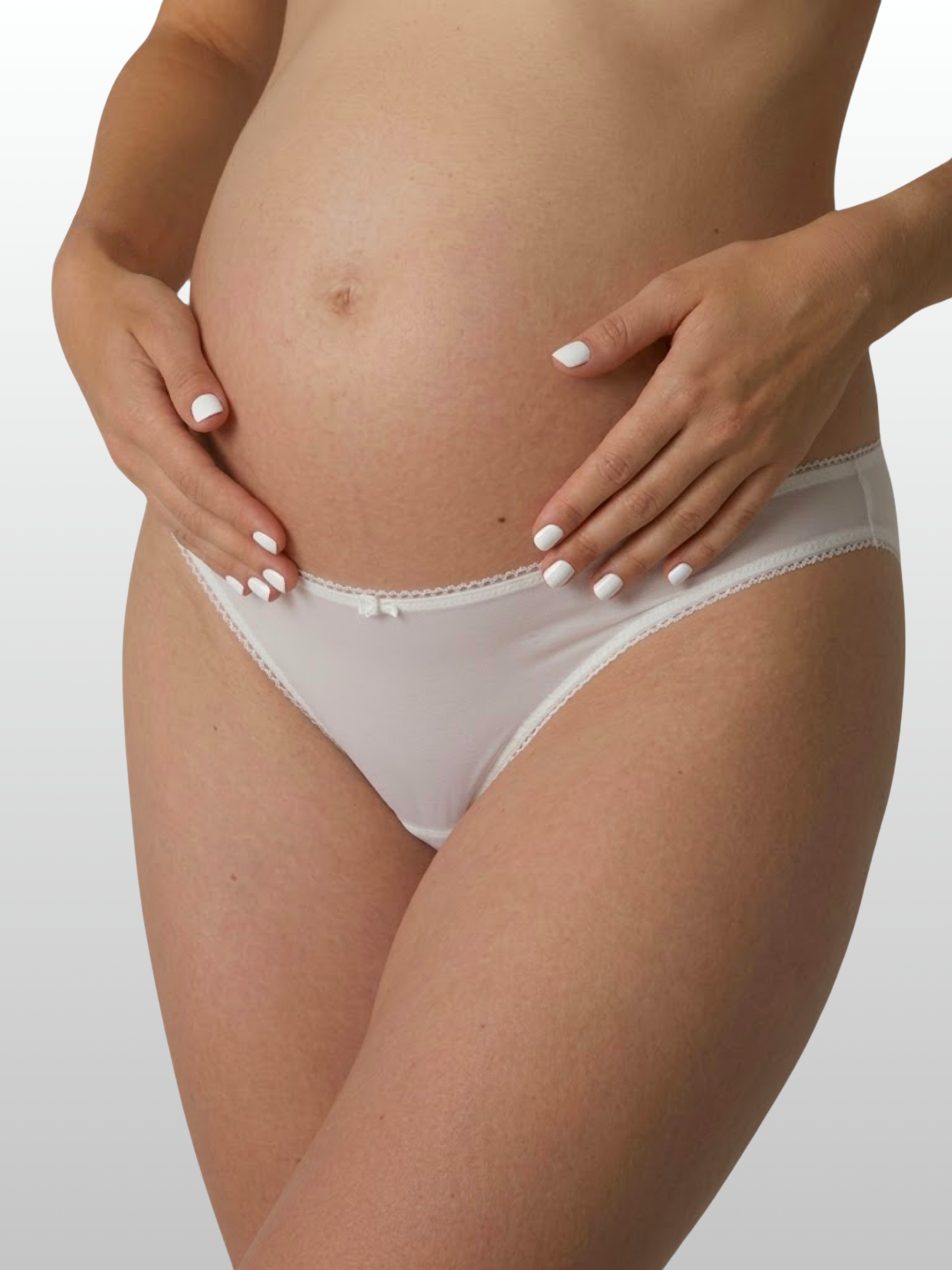 Umstandsslip mit Spitzenbesatz, Unterbauch-Schnitt, weich