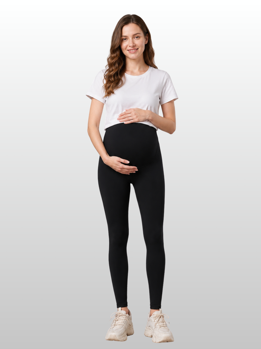 Maternity Leggings, All-Trimester, High Waist Belly Support, Stretch Elastic Over-Belly, Comfortable Yoga
