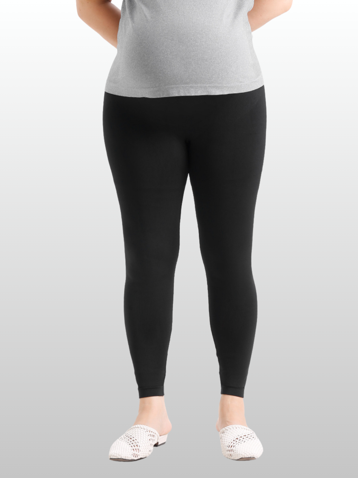 Umstandsleggings Plus Size, Volle Bauchabdeckung, All Trimester, Atmungsaktiv, Dehnbar