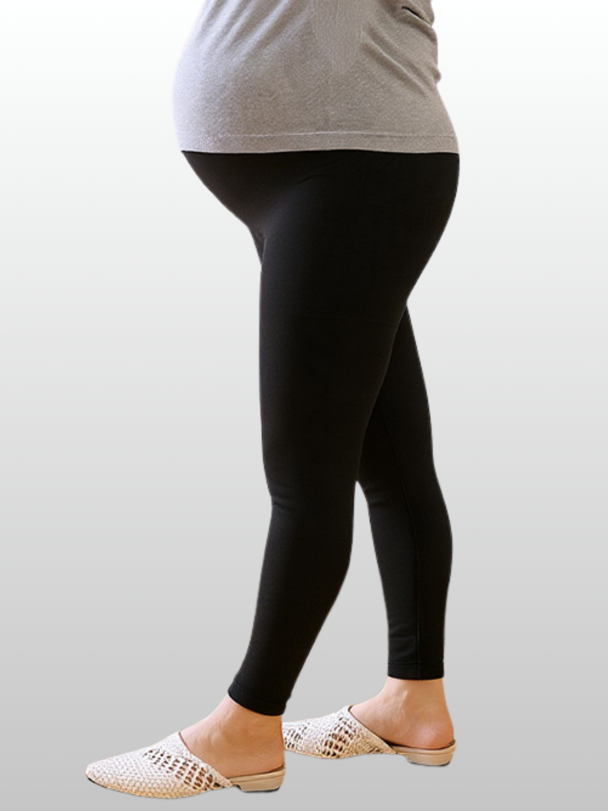 Umstandsleggings Plus Size, Volle Bauchabdeckung, All Trimester, Atmungsaktiv, Dehnbar