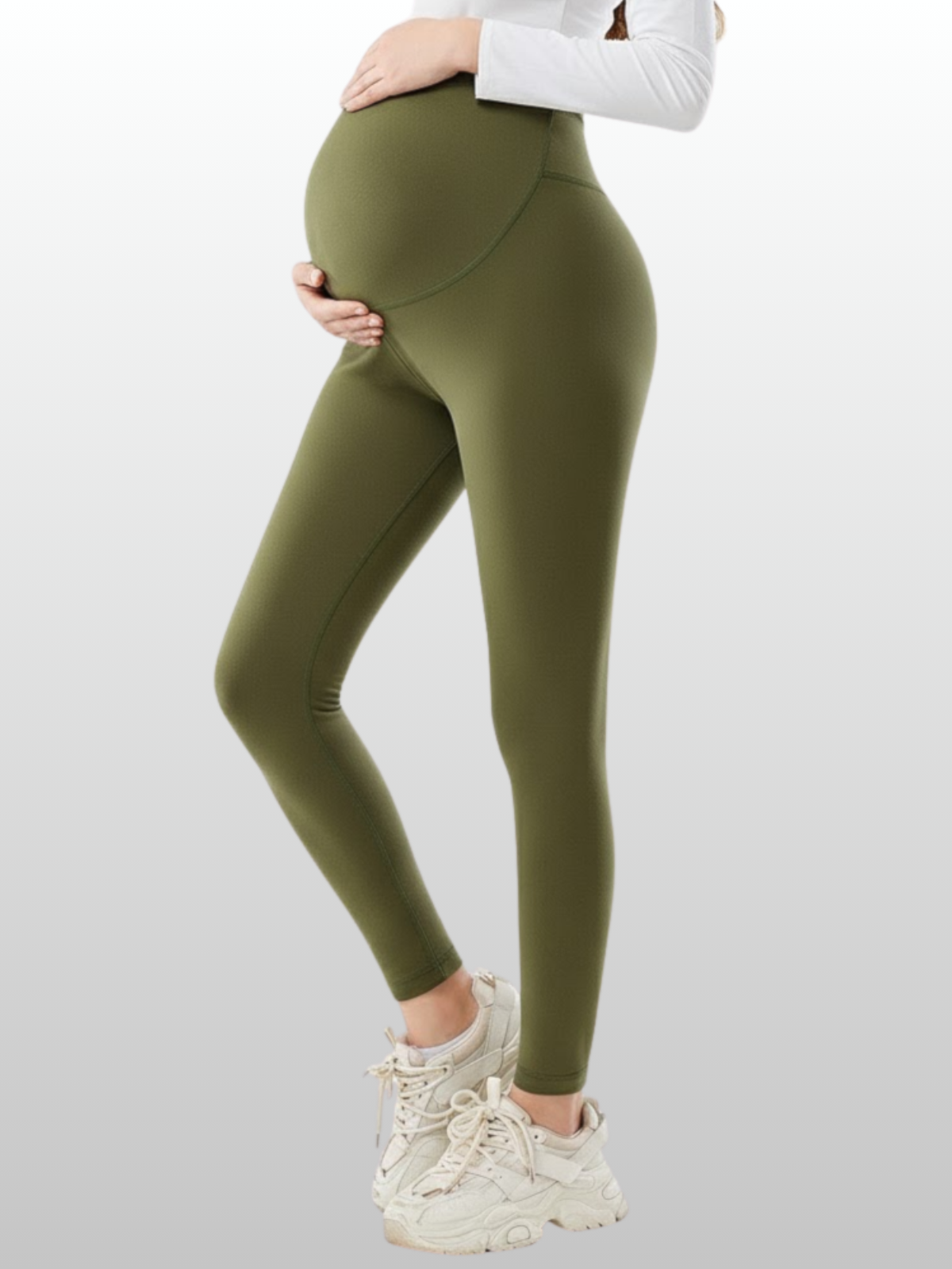 Umstandsleggings All-Trimester Hochbund Bauchstütze, Schwangerschaftsleggings Stretch Elastisch Over-Belly, Bequeme Yoga Leggings