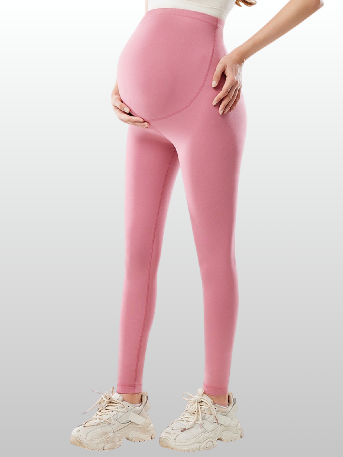 Umstandsleggings All-Trimester Hochbund Bauchstütze, Schwangerschaftsleggings Stretch Elastisch Over-Belly, Bequeme Yoga Leggings