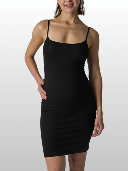 Umstandsmode,Geripptes Minikleid, Verstellbare Träger, Loungewear, Atmungsaktiv