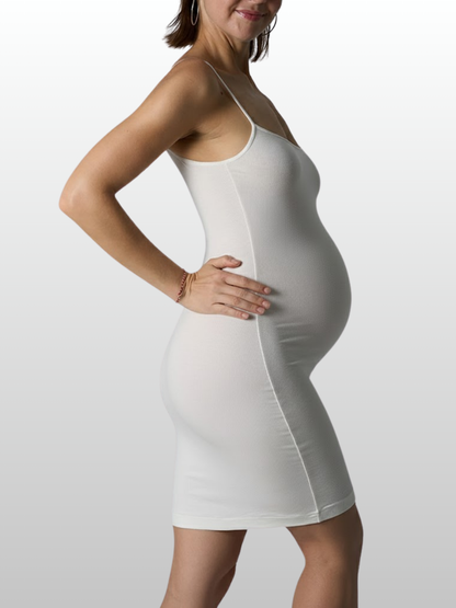 Umstandsmode,Geripptes Minikleid, Verstellbare Träger, Loungewear, Atmungsaktiv