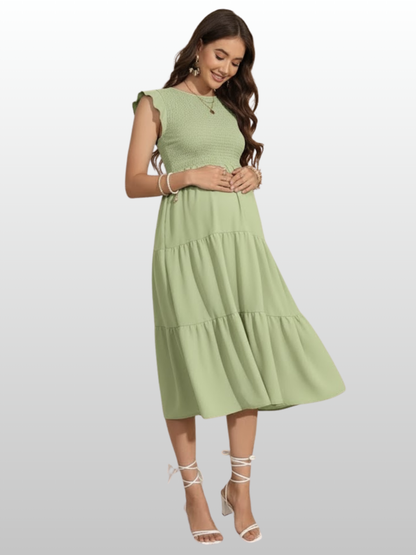 Umstandsmode, Umstandskleid, Rüschenkleid, Soft Strech, Ärmellos