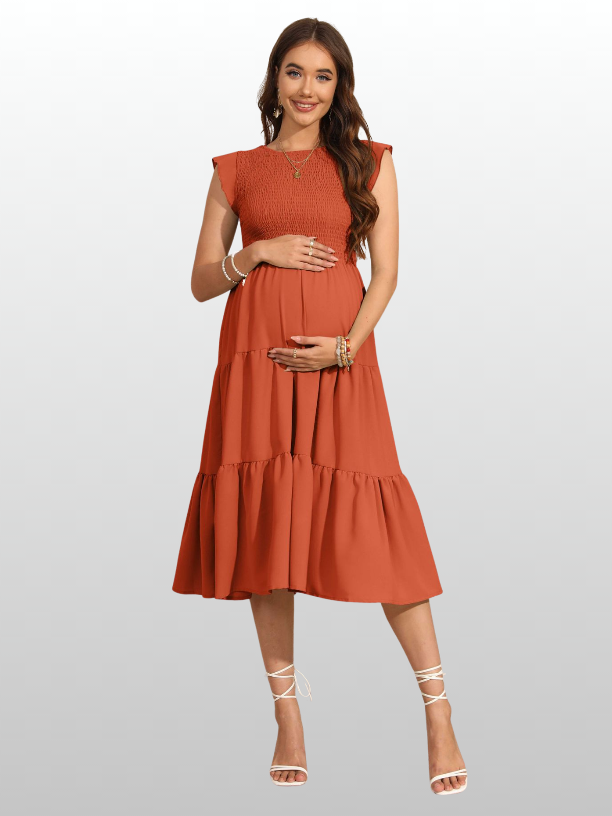 Umstandsmode, Umstandskleid, Rüschenkleid, Soft Strech, Ärmellos