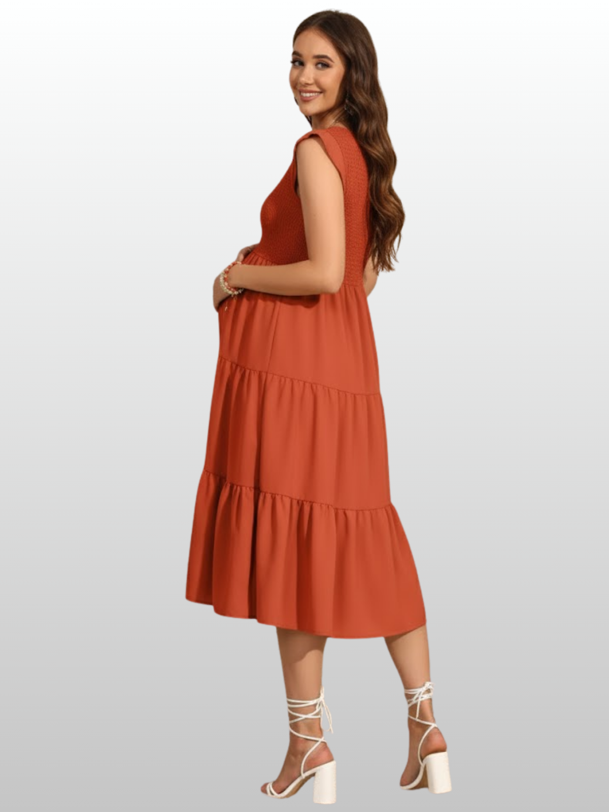 Umstandsmode, Umstandskleid, Rüschenkleid, Soft Strech, Ärmellos