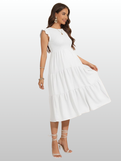 Umstandsmode, Umstandskleid, Rüschenkleid, Soft Strech, Ärmellos