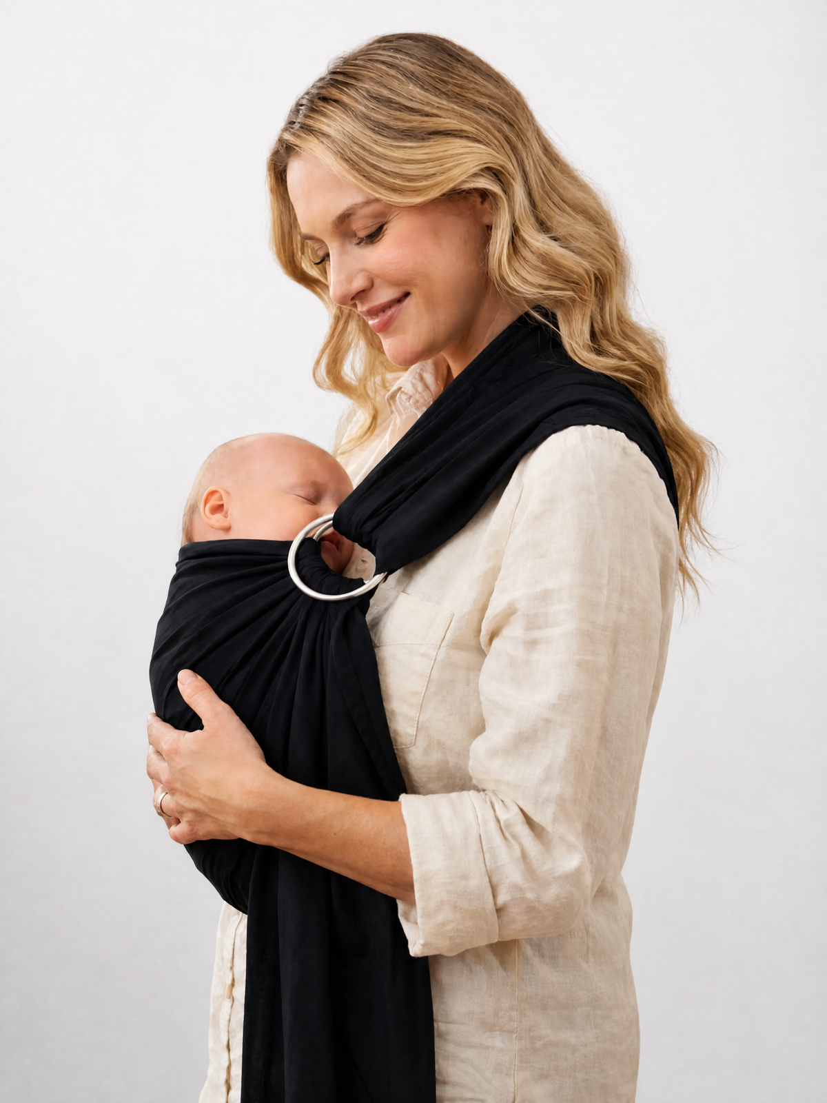 Baby Carrier Ring Sling for Newborns in Linen Cotton